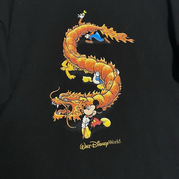 VTG RARE Walt Disney World Chinese New Year Dragon Black Tee Shirt Size 2XL - Picture 3 of 4